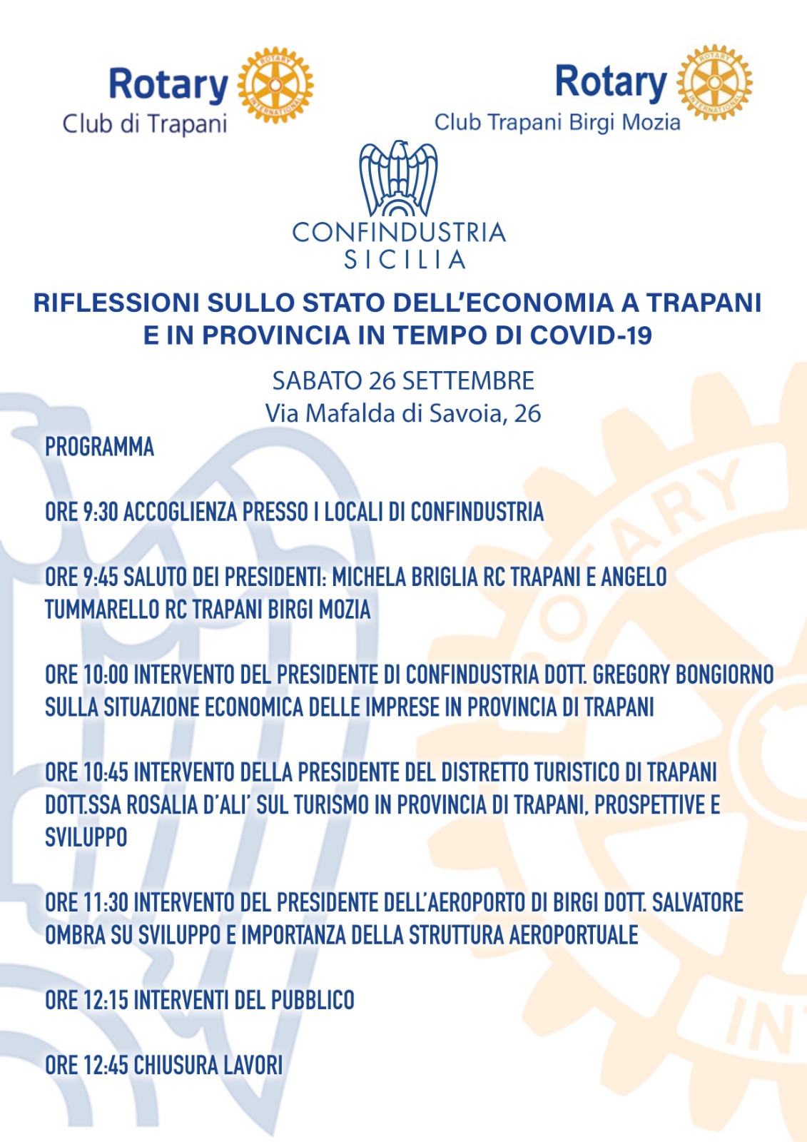 Evento – “Riflessioni sullo stato dell’economia a Trapani e in Provincia in tempo di Covid-19”