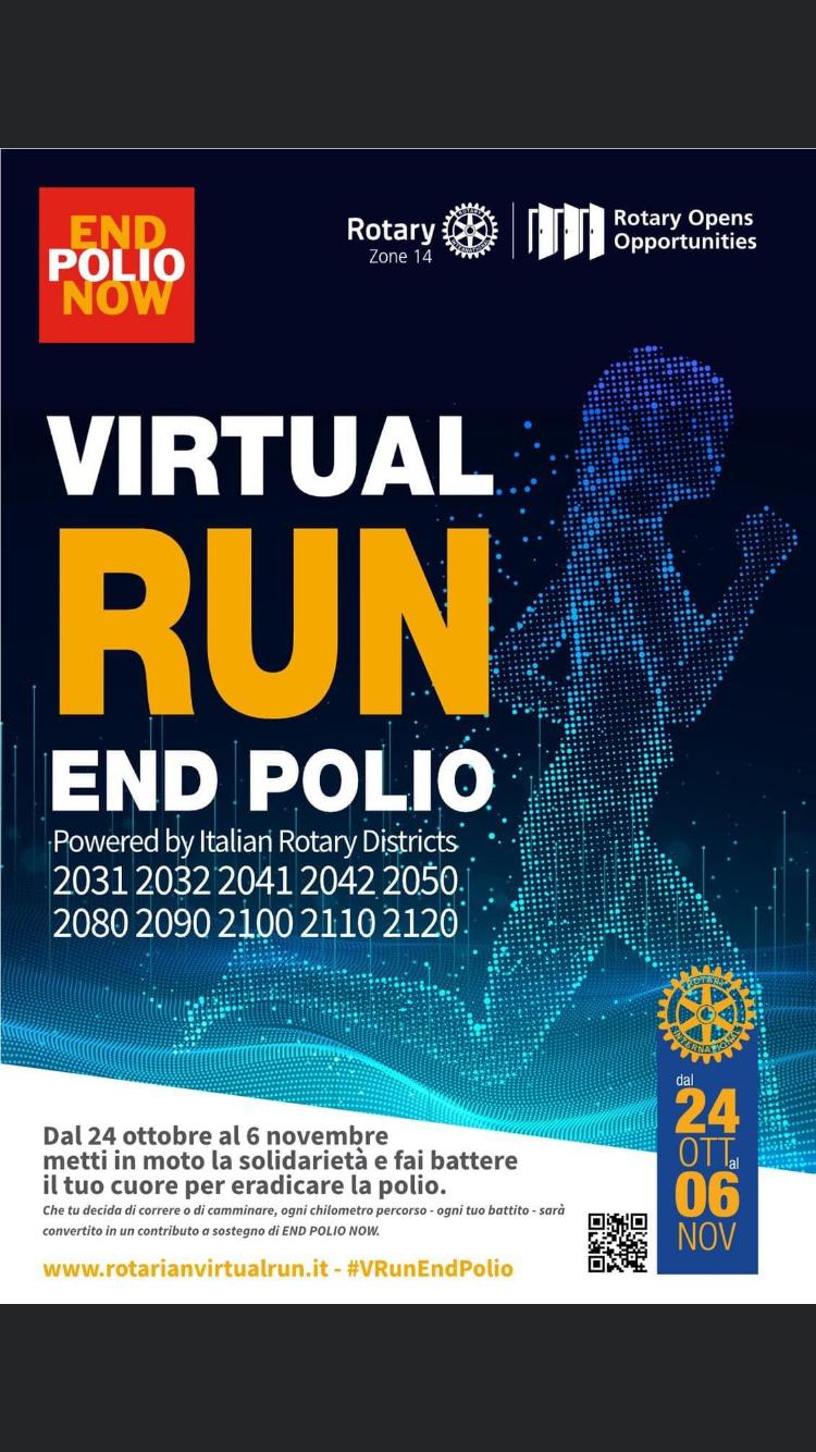 Trapani, il Rotary Club invita alla corsa virtuale contro la Polio nel mondo