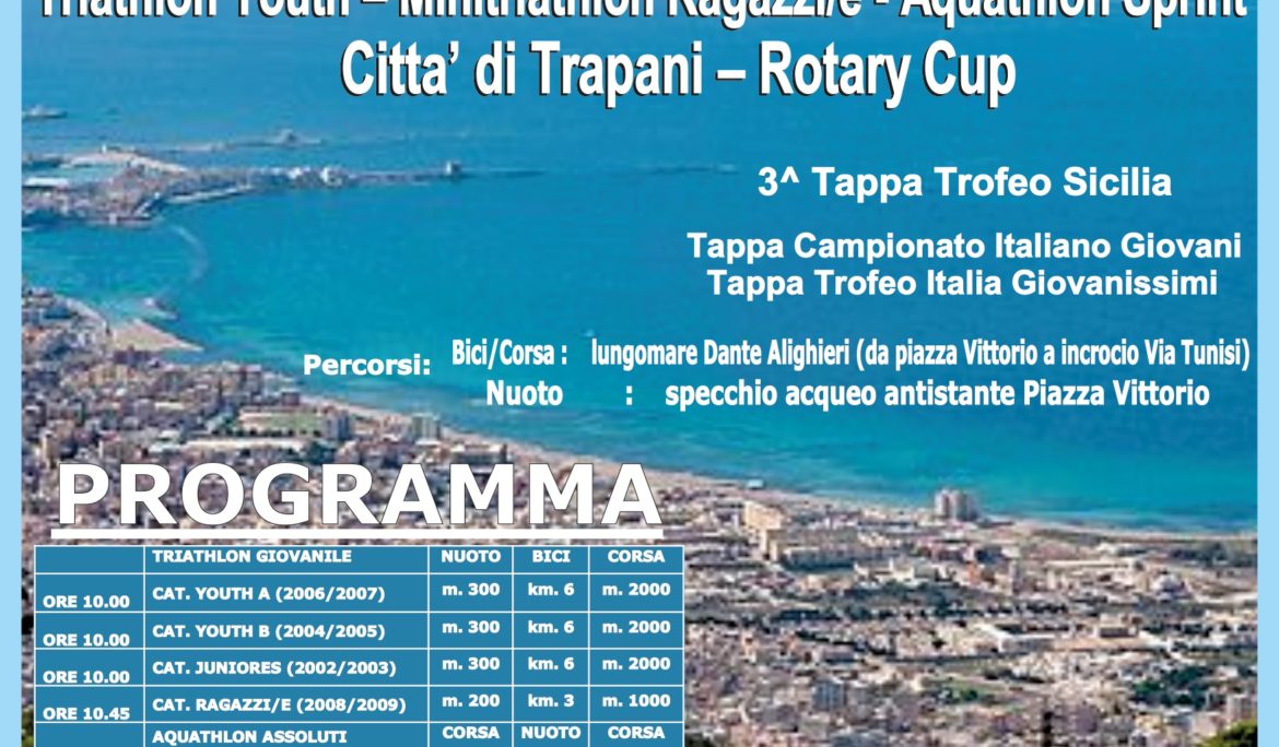Triathlon Youth – Minitriathlon Ragazzi/e – Acquathlon Sprint Città di Trapani – Rotary Cup