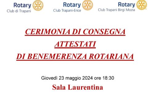 Il Rotary per la prevenzione: Cerimonia di consegna attestati di benemerenza rotariana